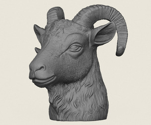 Goat Head Vase Print Ready 3D Model
