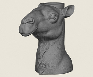 Camel Face Vase Print Ready 3D Model