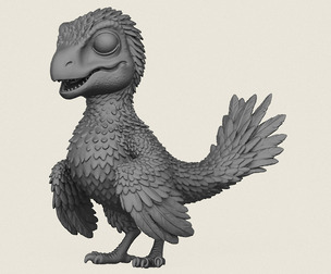Dinosaur Bird Baby Print Ready 3D Model