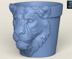 Lioness Head Planter