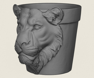 Lioness Head Planter
