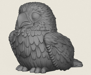 Baby Eagle Statue Print Ready 3D Model