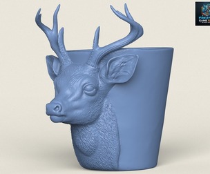 Deer Head Planter Print Ready 3D Model