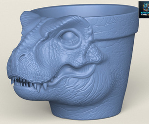 Dinosaur Trex Head Planter Print Ready 3D Model