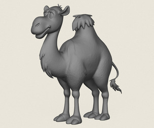 Camel Cartoon Print Ready 3D Model