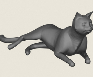 Cat Relaxing Pose Print Ready 3D Model