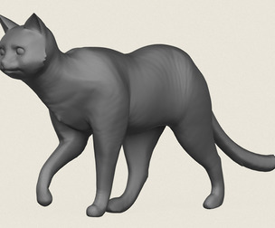 Cat Walk Pose Print Ready 3D Model