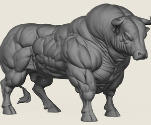 Muscular Bison Bull