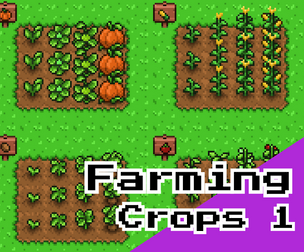 Farm Crops Pack – 16×16 Pixel Art (Growth Stages, Signs & Seeds)