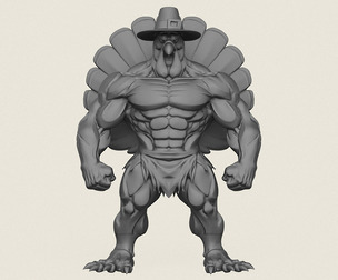 Muscular Turkey Man