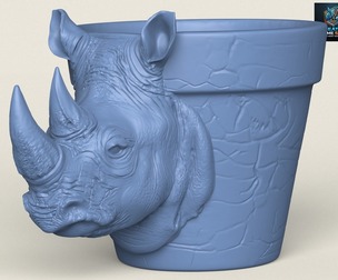 Rhino Head Planter