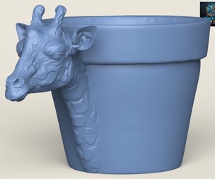 Giraffe Head Planter
