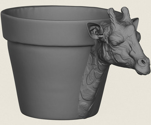Giraffe Head Planter