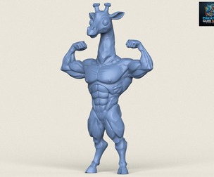Muscular Giraffe Character