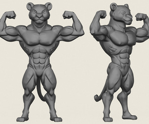 Muscular Jaguar Character