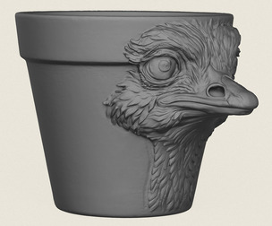 Ostrich Head Planter