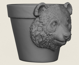 Panda Bear Head Planter