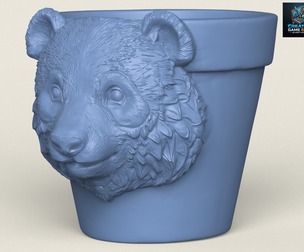 Panda Bear Head Planter