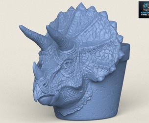 Triceratops Dinosaur Head Planter