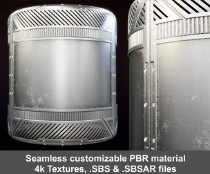 Metal Floor Modular Path Substance PBR Material and Textures