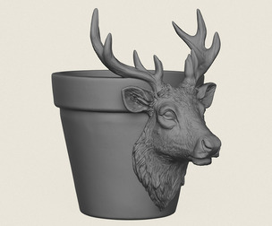 Reindeer Head Planter