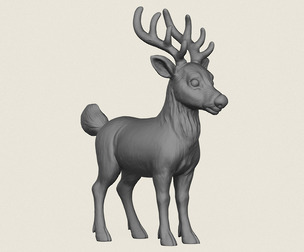 Cartoon Reindeer Print Ready 3D Model