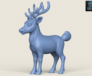 Cartoon Reindeer Print Ready 3D Model