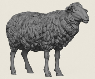 Sheep Print Ready 3D Model