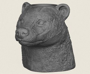 Badger Head Vase