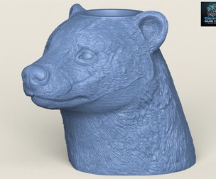Badger Head Vase