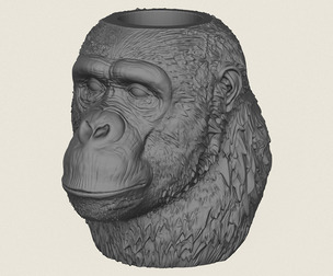 Gorilla Face Vase
