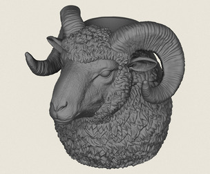 Ram Head Vase