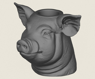 Pig Head Vase