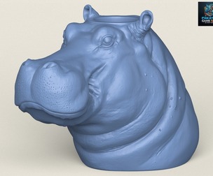 Hippopotamus Face Vase