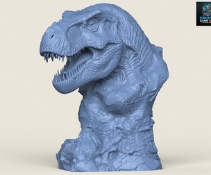 Trex Dinosaur Bust Statue