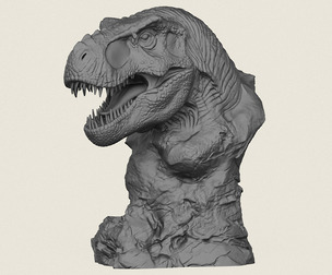 Trex Dinosaur Bust Statue