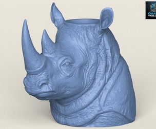 Rhinoceros Head Vase