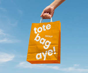 Eco-Friendly Paper Bag Mockup PSD Template - Professional Lifestyle Retail & Boutique Branding