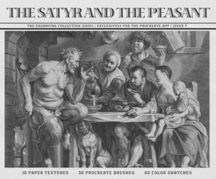 The Satyr and the Peasant Procreate Kit (Procreate Brushes, Color Swatches & Paper Textures)