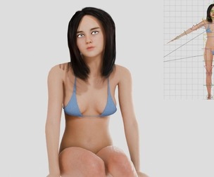 Elin Summer Bikini-Rigged 3D Model Character
