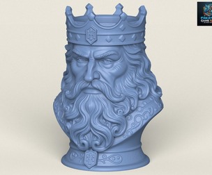 Warrior King Face Vase