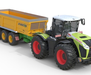 Claas Xerion 5000 Tractor and Joskin Trailer