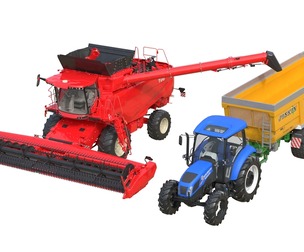Combine Harvester Tractor Trailor