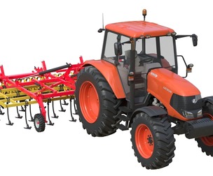 Kubota M130X1 Tractor and Agricultural Cultivator