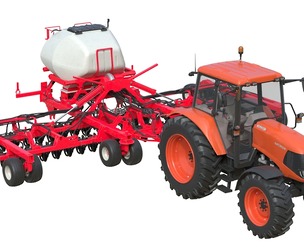 Kubota M130X1 Tractor and Seed Drill