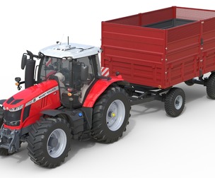 Massey Ferguson 7700S Tractor With Tipping Trailer
