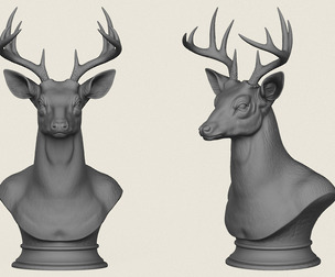 Wild Deer Bust