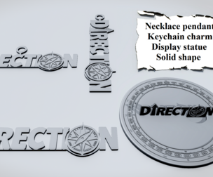 DIRECTION Compass Word Sign