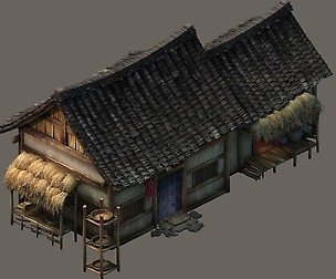 Game model - small village wooden house 01