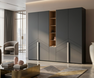 Closet wardrobe with original design 3D model
